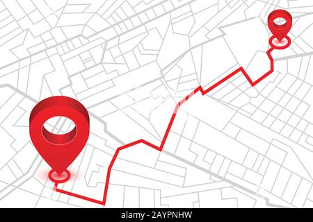 PIN, die Position auf der gps-Navigatorkarte anzeigt. Vektorgrafiken Stock Vektor