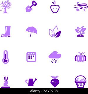 Herbst Symbole gesetzt Stock Vektor