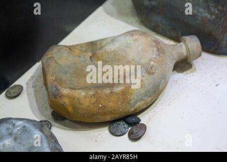 Vintage alte Armee Flasche Canteenon aus Dardanellen Krieg Stockfoto