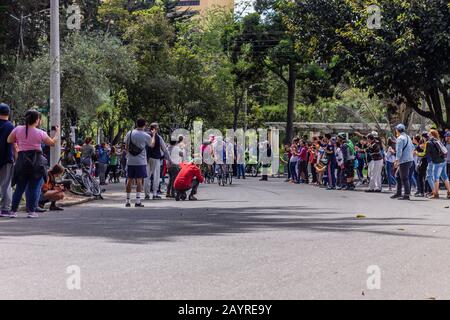 Sechste und letzte Etappe der Tour Kolumbien 2020, Test 2.1 der internationalen radsport-union, der Internationalen Radfahrer-Gewerkschaft, der Rennradsportler, durch die Straßen von Bogotá. Februar 2020 Stockfoto