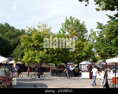 Spaniada-Platz in Korfu-Stadt, Kerkyra, Griechenland Stockfoto