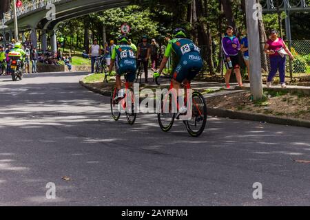 Sechste und letzte Etappe der Tour Kolumbien 2020, Test 2.1 der internationalen radsport-union, der Internationalen Radfahrer-Gewerkschaft, der Rennradsportler, durch die Straßen von Bogotá. Februar 2020 Stockfoto