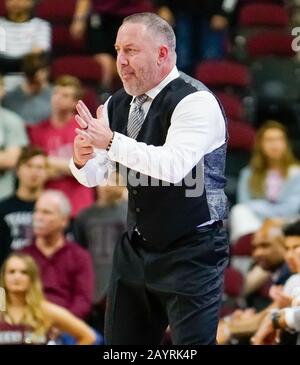 College Station, Texas, USA. Februar 2020. - Texas A&M Head Coach, der während eines Spiels zwischen den Georgia Bulldogs und den Texas A&M Aggies in der Reed Arena gezeigt wurde. Credit: Jerome Hicks/ZUMA Wire/Alamy Live News Stockfoto