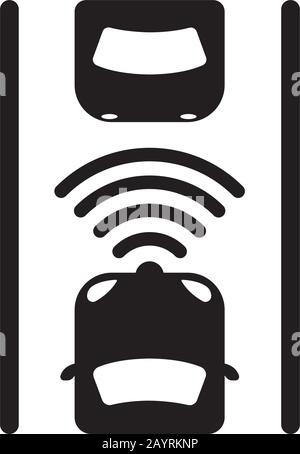 Symbol für autonomes Auto/selbstfahrendes Auto Stock Vektor