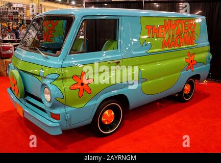 Philadelphia, Pennsylvania, USA - 10. Februar 2019 - Der ursprüngliche Mystery Machine Truck der Show Scooby Doo Stockfoto