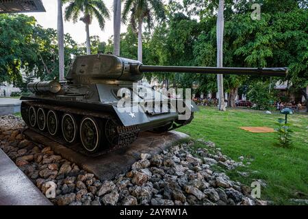 November 2019, Havanna, Kuba: Sowjetischen Panzer t-34 im Museum der Revolution in Havanna. Stockfoto