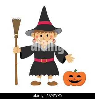 Halloween Kostüm Kinder Illustration Stock Vektor