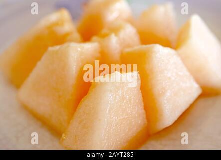 Nahaufnahme Der Leckeren Muskmelon Cantaloupe Stockfoto