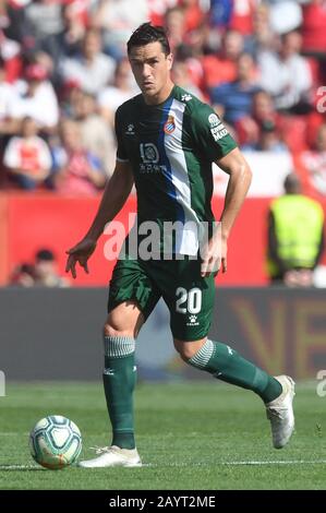 SEVILLA, 16-02-2020. Primera Division Spanische Liga. LaLiga. Estadio Ramon Sanchez-Pizjuan. Bernardo Espinosa (RCD Espanyol) während des Spiels Sevilla FC - RCD Espanyol de Barcelona. Stockfoto