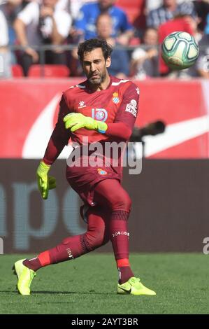 SEVILLA, 16-02-2020. Primera Division Spanische Liga. LaLiga. Estadio Ramon Sanchez-Pizjuan. Diego López (RCD Espanyol) beim Spiel Sevilla FC - RCD Espanyol de Barcelona. Stockfoto