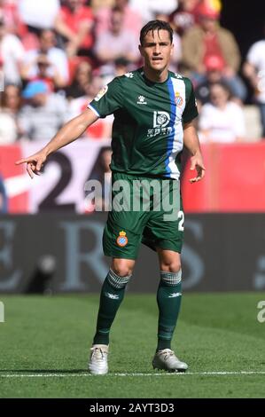 SEVILLA, 16-02-2020. Primera Division Spanische Liga. LaLiga. Estadio Ramon Sanchez-Pizjuan. Bernardo Espinosa (RCD Espanyol) während des Spiels Sevilla FC - RCD Espanyol de Barcelona. Stockfoto