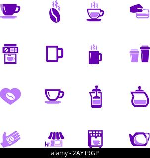 Kaffee Icons set Stock Vektor