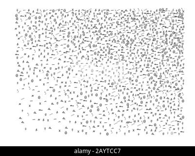 Ein Konfetti mit neuen Hintergründen. Konfetti neuen Hintergrund frisch. Handgezeichnetes Ägypten zeichnet Dekoration ab. Stock Vektor