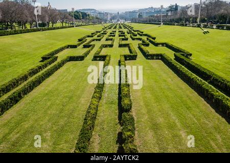 Der Park Eduardo VII ist ein großer städtischer Stadtpark mit Panoramablick auf Lissabon Portugal Europa Stockfoto