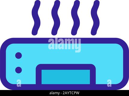 Vektorsymbol "elektrischer Konvektor". Isolierte Darstellung des Kontursymbols Stock Vektor