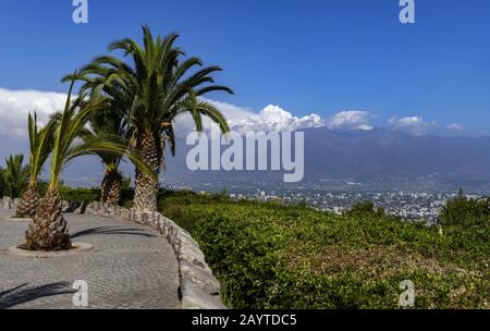 Santiago de Chile von oben Stockfoto