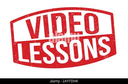 Video-Lektionen signieren oder auf weißem Hintergrund, Vektorgrafiken Stock Vektor