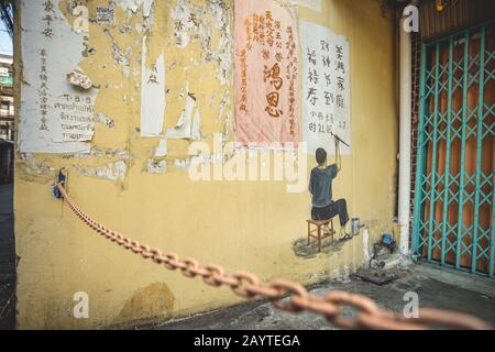 Bangkok, Thailand - 29. Dezember 2019: Die berühmte Schöne Straßenkunst im Talad Noi im Distrikt Samphanthawong, Bangkok, Thailand. Stockfoto