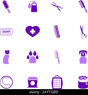 Waren für Haustiere Icons set Stock Vektor
