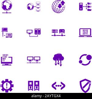 Hostanbieter-Symbole festgelegt Stock Vektor