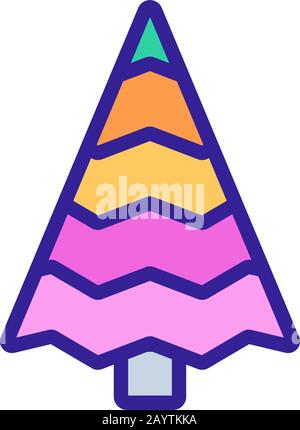 Der Symbolvektor des Weihnachtsbaums. Isolierte Darstellung des Kontursymbols Stock Vektor