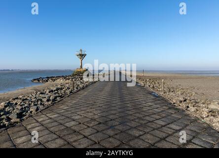 Die Passage du Gois bei Ebbe (Vendee, Frankreich) Stockfoto