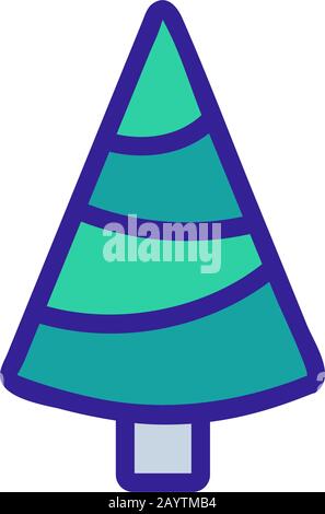 Der Symbolvektor des Weihnachtsbaums. Isolierte Darstellung des Kontursymbols Stock Vektor