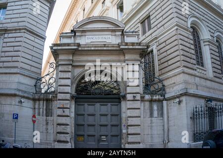 ROM, Italien - 21. September 2013: Bank von Italien auf der Serpenti-Straße in der Stadt Rom in Italien Stockfoto