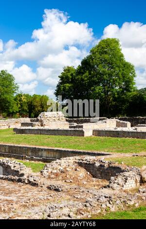 Archäologische Stätte mit römischen Ruinen in Saint Bertrand de Comminges, Pyrenäen, Frankreich Stockfoto