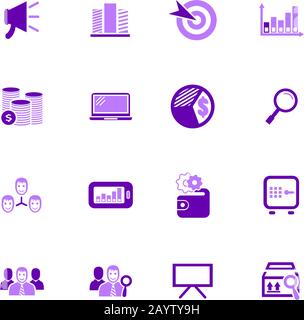 Marketing Icons set Stock Vektor