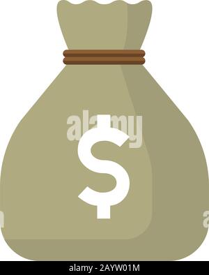 Flaches Vektorsymbol für Moneybags in US-Dollar Stock Vektor