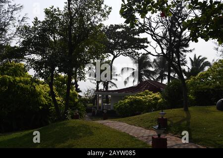 Premium Meerblick Cottage Zimmer im 5-Sterne Taj Fisherman's Cove Resort and Spa, Chennai, Indien Stockfoto