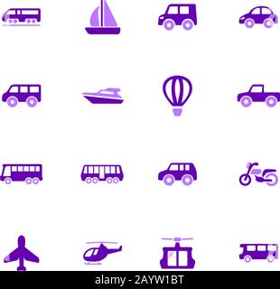 Öffentliche Verkehrsmittel Symbole gesetzt Stock Vektor