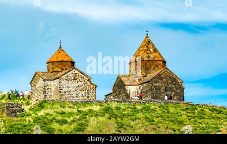 Kloster Sevanavank am Sewansee in Armenien Stockfoto