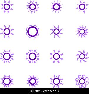 Satz von Sonne Symbole Stock Vektor
