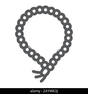 Misbaha Line Icon, ramadan und Dhikr, muslim tasbih-Zeichen, Vektorgrafiken, ein lineares Muster auf weißem Hintergrund, eps 10. Stock Vektor