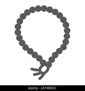 Misbaha Glyph-Symbol, ramadan und Dhikr, muslim tasbih-Zeichen, Vektorgrafiken, ein solides Muster auf weißem Hintergrund, eps 10. Stock Vektor