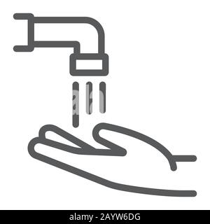 Symbol der islamischen Wudu-Linie, ramadan und islam, Händewaschzeichen, Vektorgrafiken, ein lineares Muster auf weißem Hintergrund, eps 10. Stock Vektor