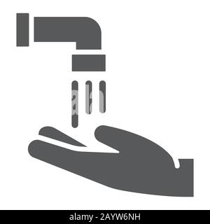 Islamische Wudu Glyph-Ikone, ramadan und islam, Händewaschzeichen, Vektorgrafiken, ein solides Muster auf weißem Hintergrund, eps 10. Stock Vektor
