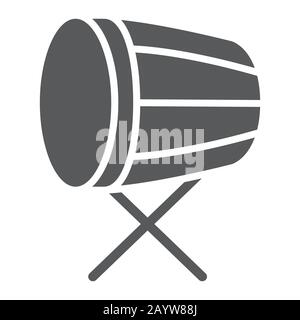 Ramadan kareem Bedug Glyph-Ikone, ramadan und islam, islamisches begrabenes Zeichen, Vektorgrafiken, ein solides Muster auf weißem Hintergrund, eps 10. Stock Vektor