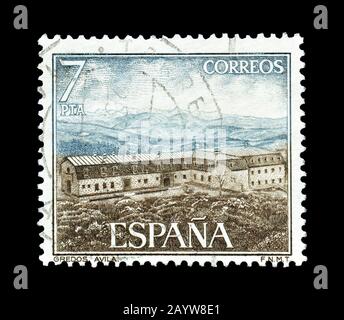 Annullierte Briefmarke, gedruckt von Spanien, die Gredos Avila, ca. 1964 zeigt. Stockfoto