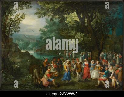 Hochzeitstanz. Museum: Museum Mayer van den Bergh, Antwerpen. Autor: Jan Brueghel der ältere. Stockfoto