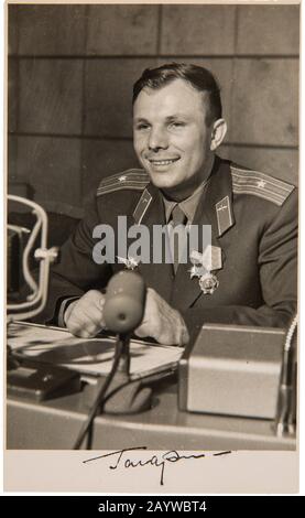 Der Kosmonaut Juri Gagarin (1934-1968). Museum: Private SAMMLUNG. Autor: Anonym. Stockfoto