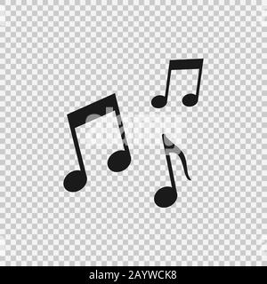 Musiknoten und Symbole, musikalisches Design, isoliert, Vektorgrafiken. Stockfoto