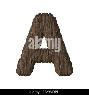 Bark Buchstabe A - 3D-Abbildung Stockfoto