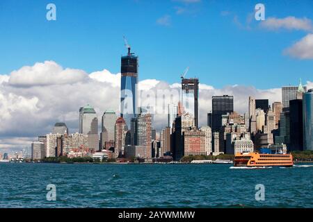 Regelmäßige Fährverbindung zwischen New York City - Manhattan und Staten Island Stockfoto