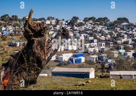 Moria Camp Lesbos Griechenland Stockfoto