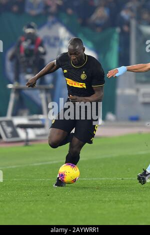 Rom, Italien. Februar 2020. Romelu Lukaku (Inter) während des italienischen Serie-A-Spiels zwischen Lazio 2:1 im Olimpic-Stadion am 16. Februar 2020 in Roma, Italien. Kredit: Aflo Co. Ltd./Alamy Live News Stockfoto