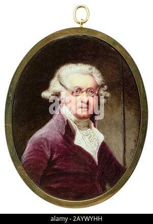 Sir Joshua Reynolds (1723-172), Porträtminiatur von Thomas Peat, 1792 Stockfoto