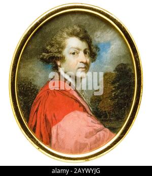 Sir Joshua Reynolds (1723-172), Porträtminiatur, 1786-1791 von Archibald Robertson Stockfoto